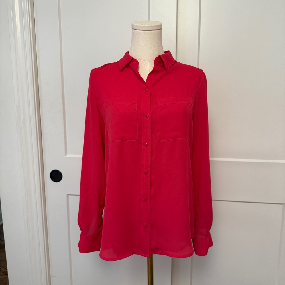 Women’s Hot Pink Button-up Blouse